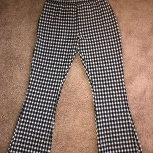 Gingham flare pants